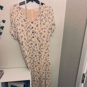 Maxi Pastel Pink Floral Dress